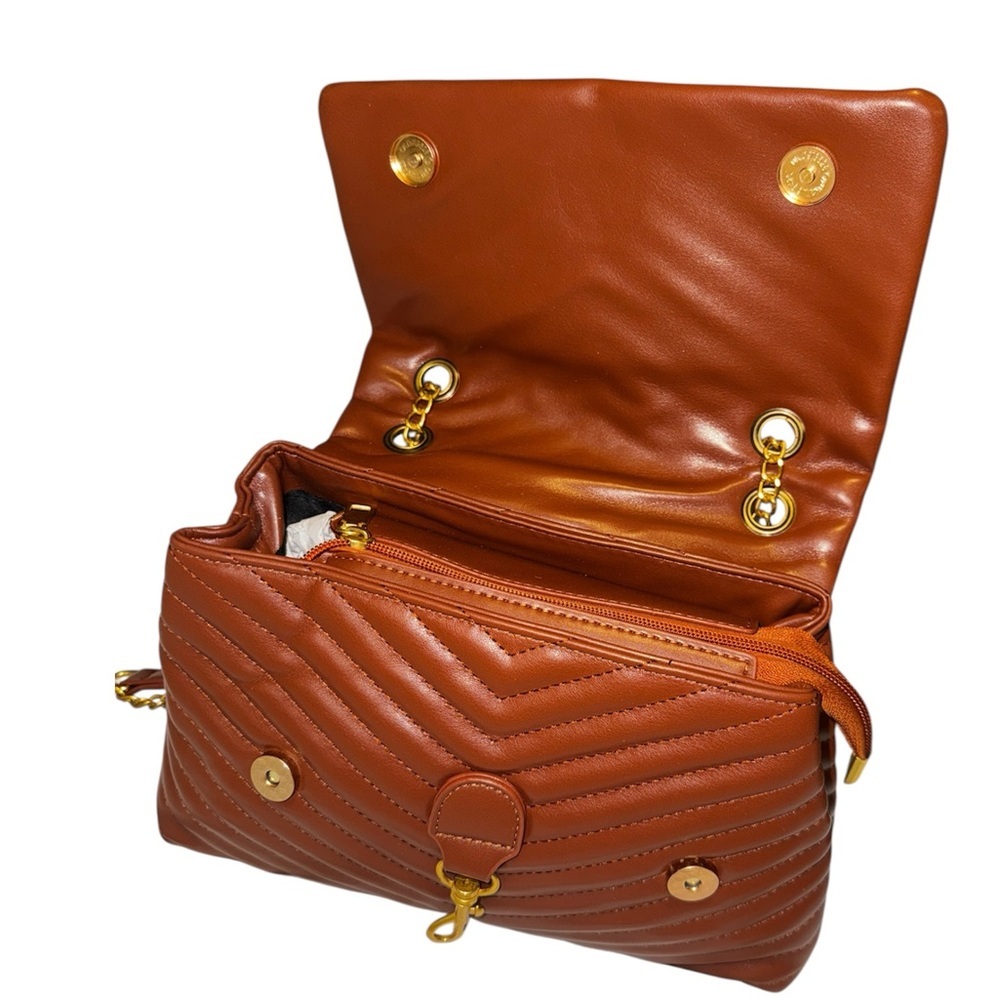 SHEIN Brown Chevron Shoulder Bag - Picture 6 of 9